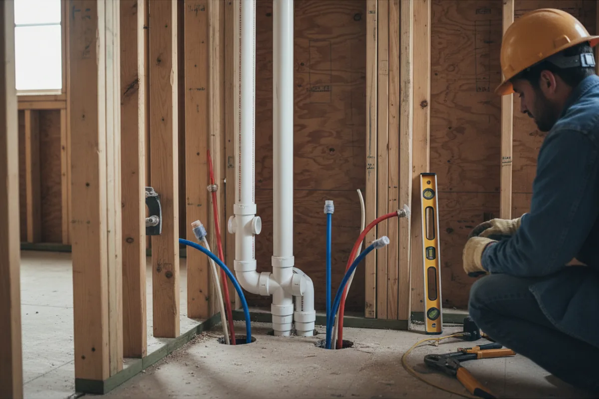 Drain and supply rough-in during Drain Cleaning in Ririe