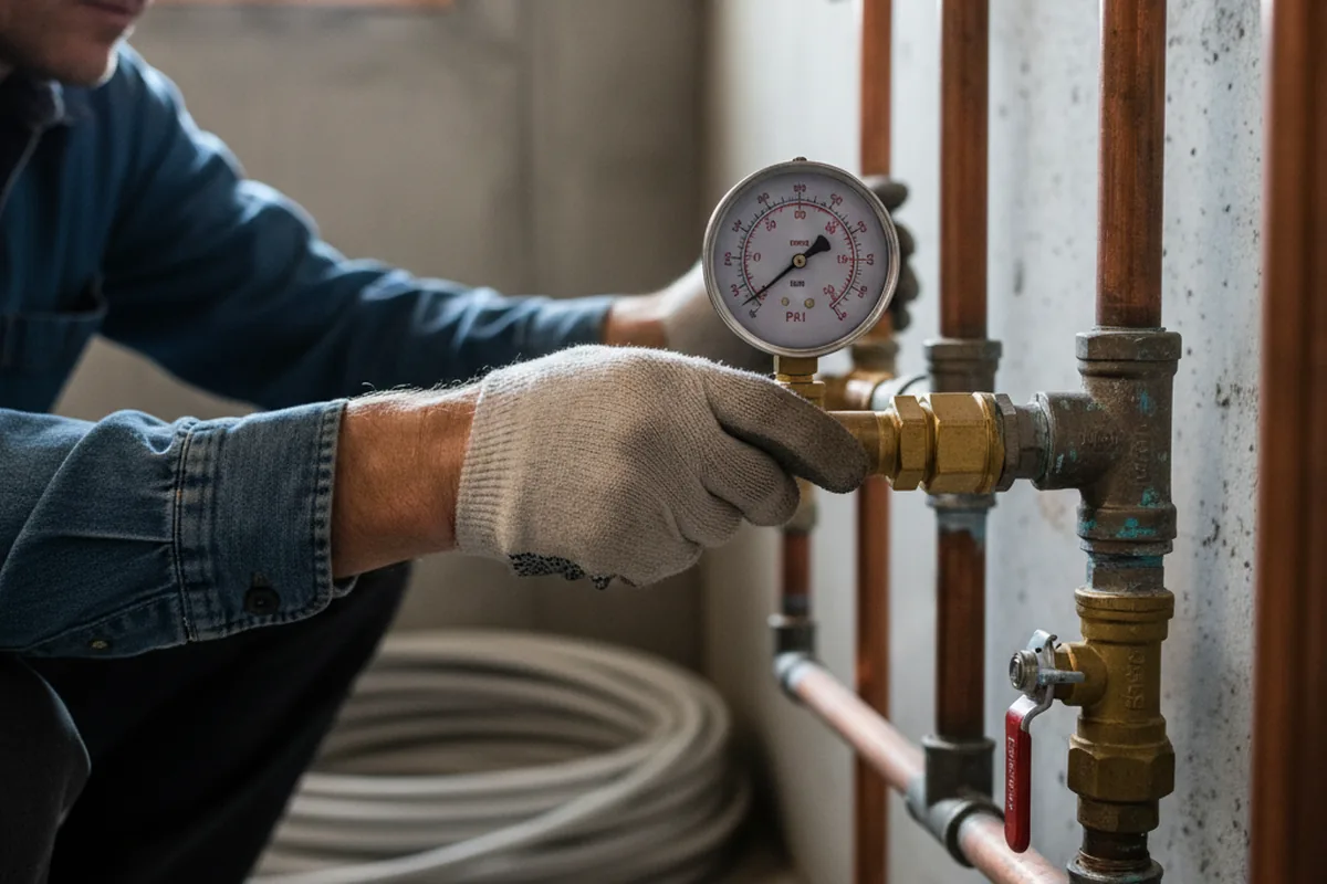 Pressure testing a repaired line during Water Line Repair in Ririe